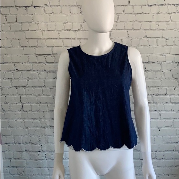 Crescent Tops - Crescent Denim Sleeveless Top Extra Small